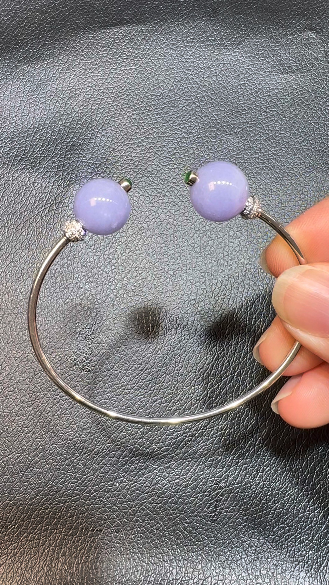 翡翠直播商品#73-18k白金鑽石紫羅蘭珠手串手鐲 1 翡翠直播商品#73-18k白金鑽石紫羅蘭珠手串手鐲