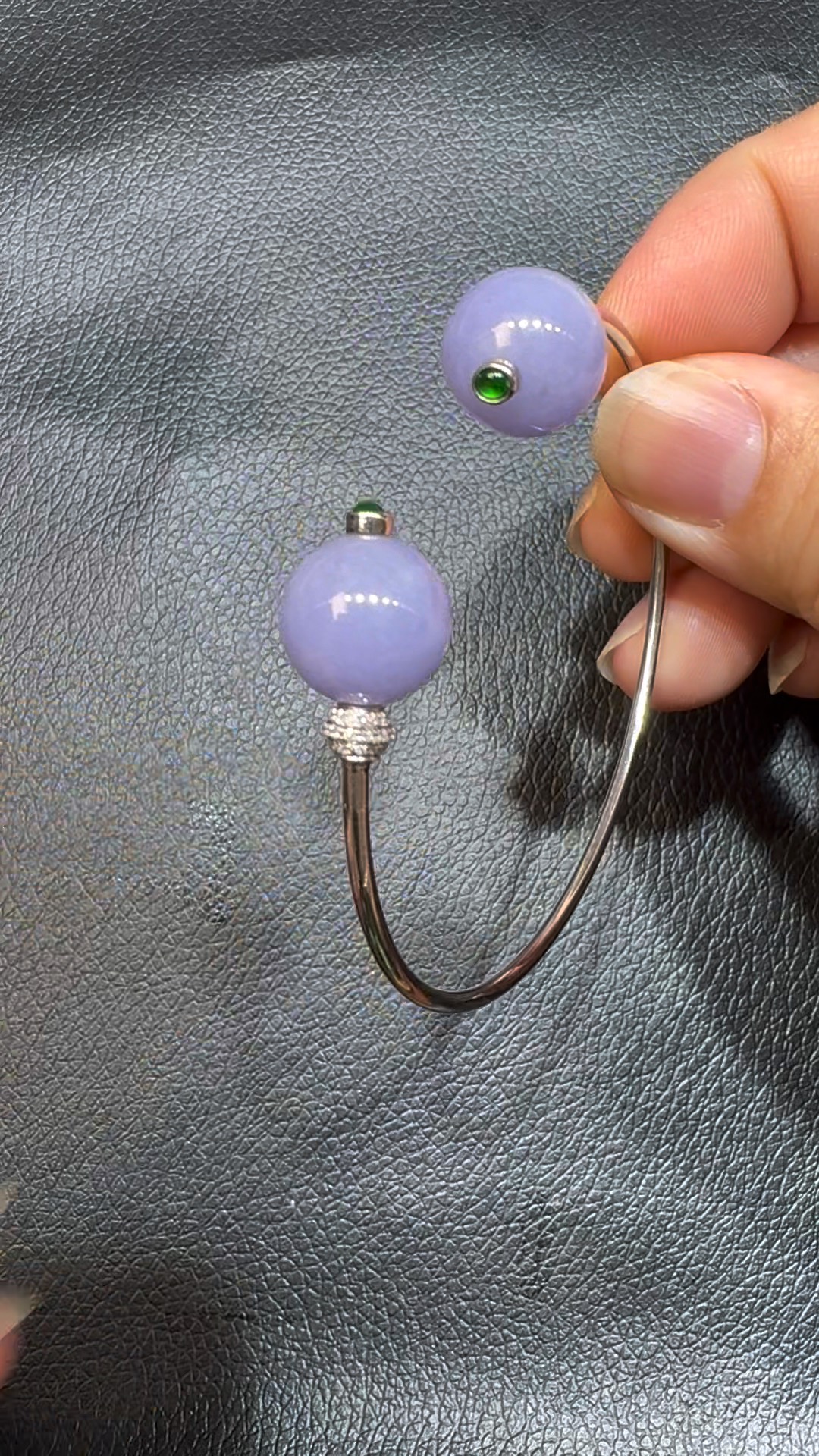 翡翠直播商品#73-18k白金鑽石紫羅蘭珠手串手鐲 4 翡翠直播商品#73-18k白金鑽石紫羅蘭珠手串手鐲 - Image 4