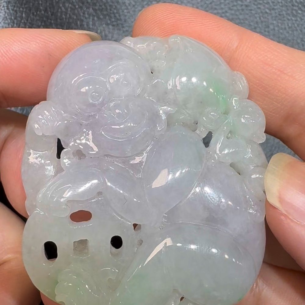 翡翠直播商品#77-翡翠玉器猴子翡翠吊墜