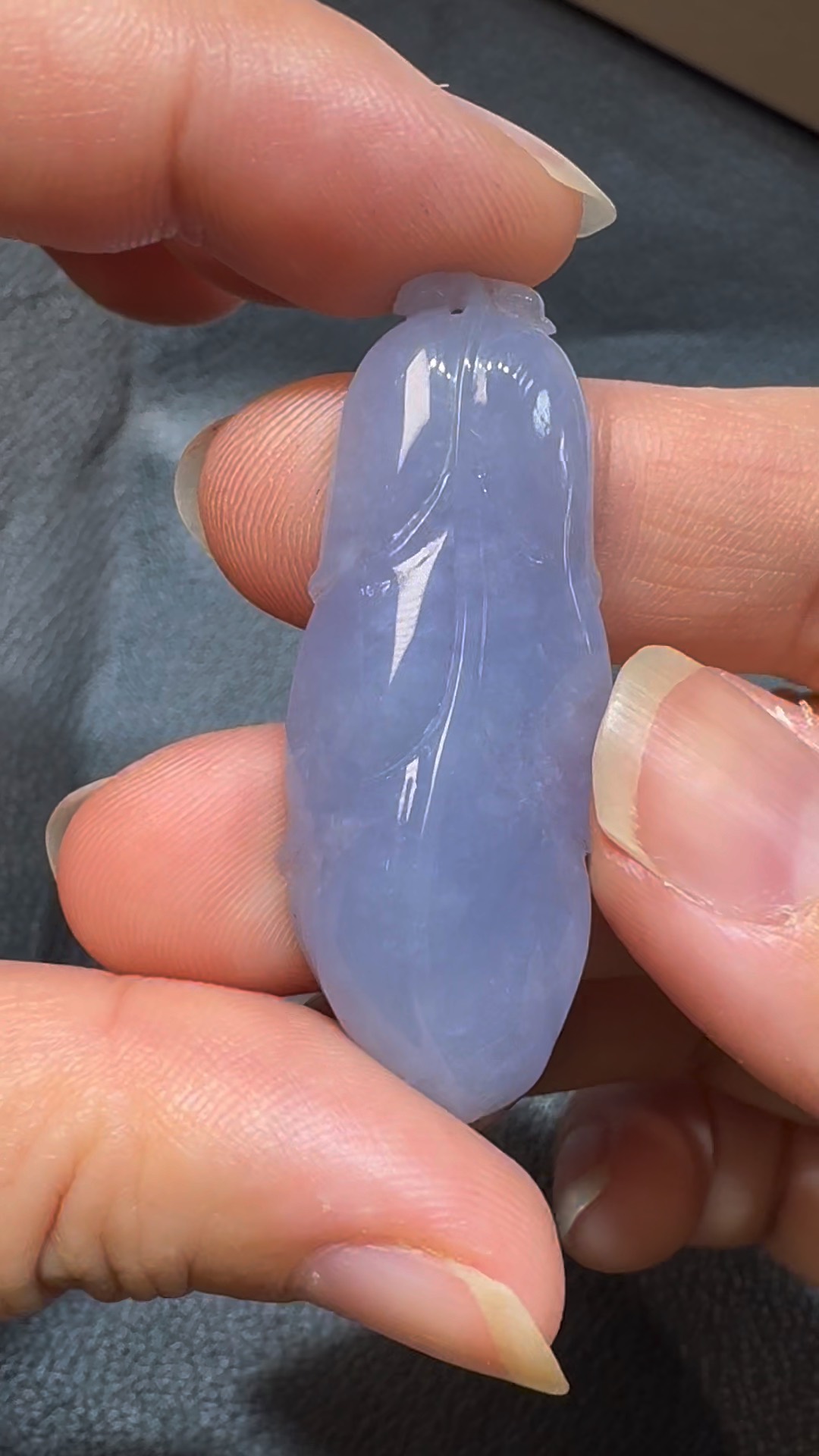 翡翠直播商品#85-天然A級翡翠紫羅蘭樹葉翡翠吊墜 2 翡翠直播商品#85-天然A級翡翠紫羅蘭樹葉翡翠吊墜 - Image 2