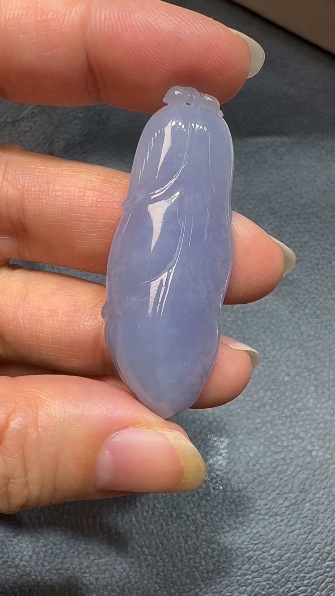 翡翠直播商品#85-天然A級翡翠紫羅蘭樹葉翡翠吊墜 3 翡翠直播商品#85-天然A級翡翠紫羅蘭樹葉翡翠吊墜 - Image 3