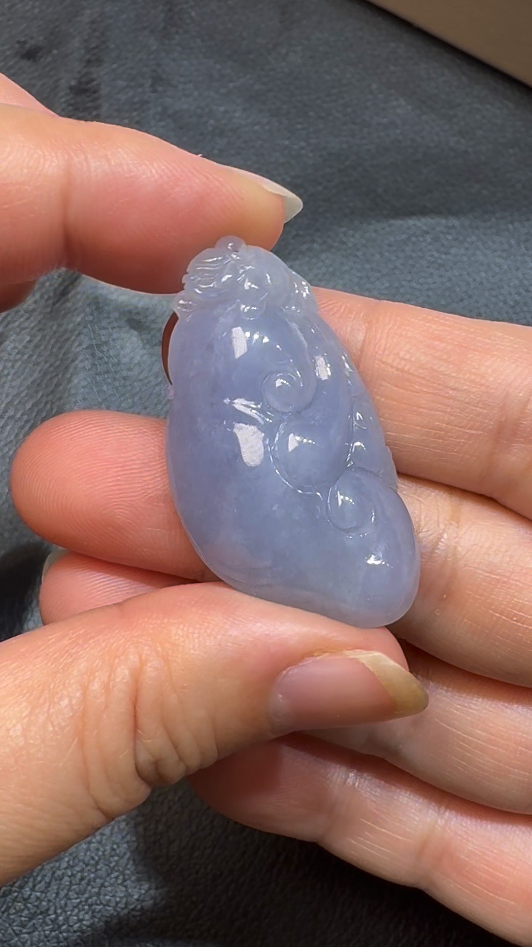 翡翠直播商品#86-天然A級翡翠紫羅蘭如意翡翠吊墜 3 翡翠直播商品#86-天然A級翡翠紫羅蘭如意翡翠吊墜 - Image 3