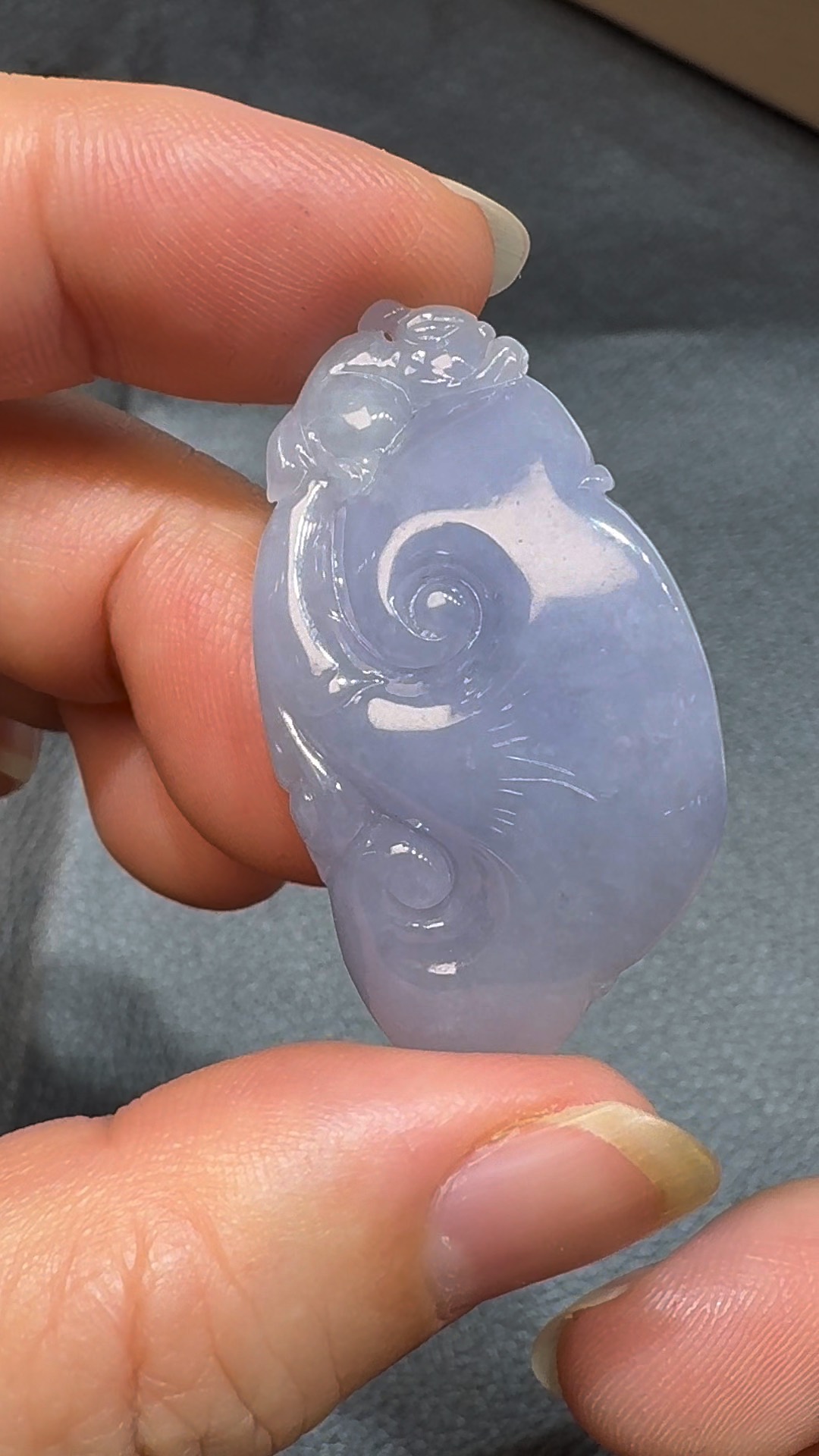 翡翠直播商品#86-天然A級翡翠紫羅蘭如意翡翠吊墜 1 翡翠直播商品#87-天然A級翡翠紫羅蘭錢袋福袋翡翠吊墜