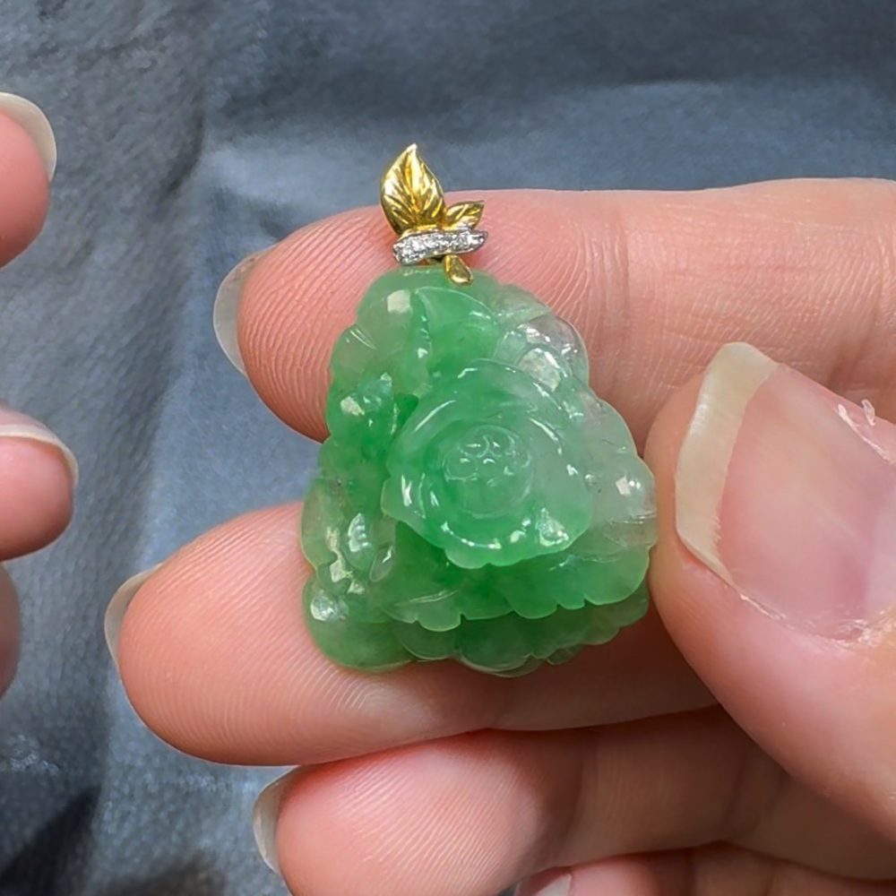 翡翠直播商品#89-翡翠玉器花吊墜