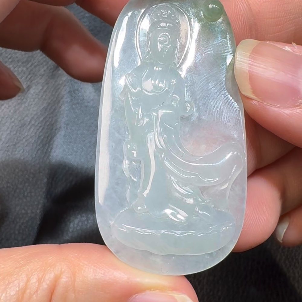 翡翠直播商品#91 -站觀音翡翠吊墜