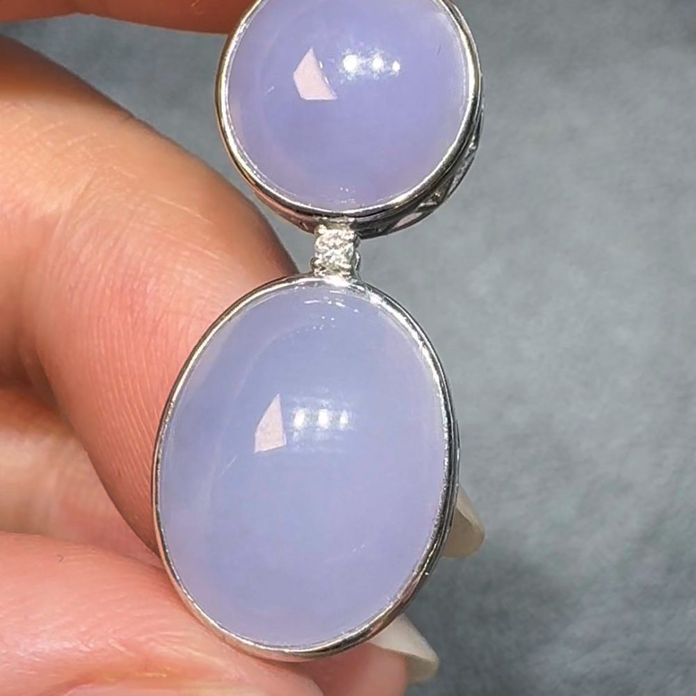 翡翠直播商品#94-18K翡翠玉器紫羅蘭蛋面吊墜