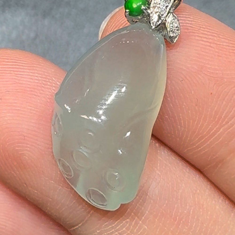 翡翠直播商品#95-18K翡翠玉器蓮蓬吊墜