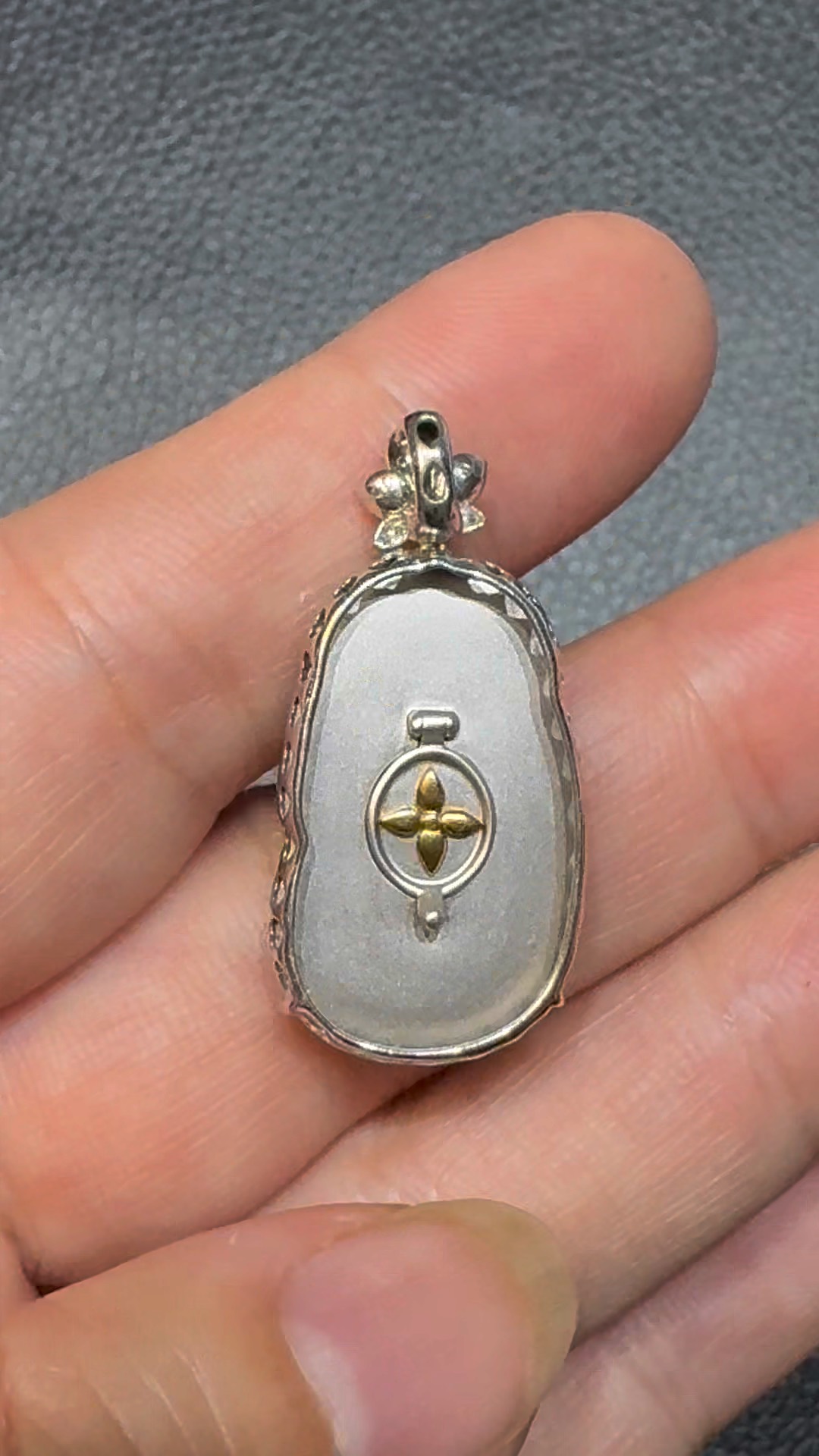 翡翠直播商品#101-18K白金鑽石翡翠如意吊墜 5 翡翠直播商品#101-18K白金鑽石翡翠如意吊墜 - Image 5