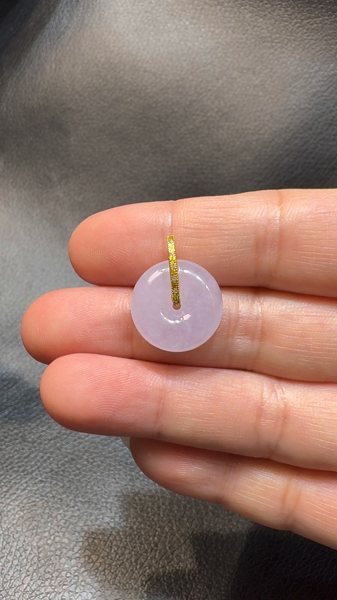 翡翠直播商品#111-18K黃金紫羅蘭小平安扣 4 翡翠直播商品#111-18K黃金紫羅蘭小平安扣 - Image 4