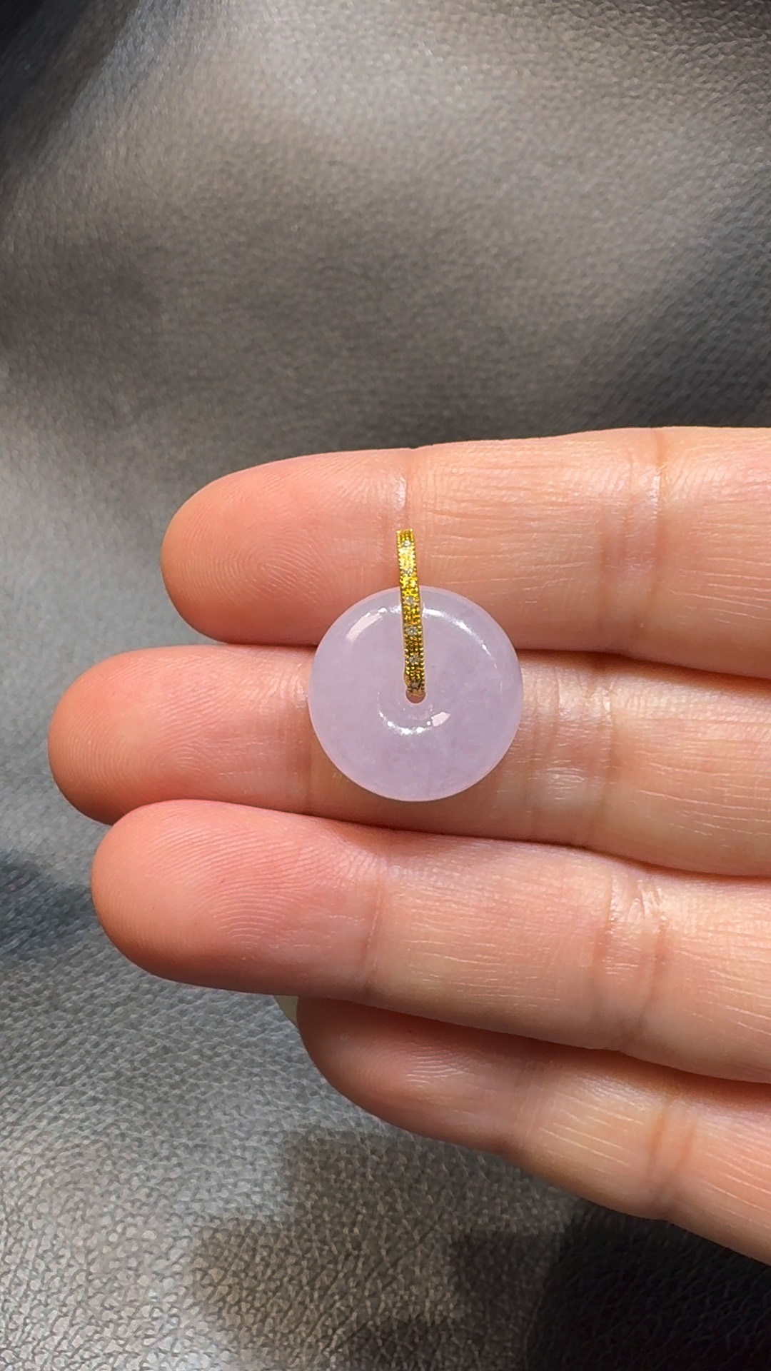 翡翠直播商品#111-18K黃金紫羅蘭小平安扣 1 翡翠直播商品#111-18K黃金紫羅蘭小平安扣