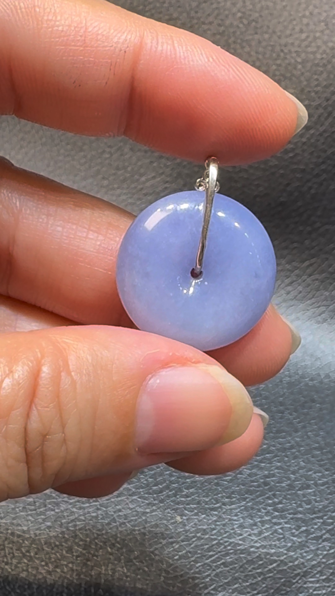 翡翠直播商品#117-18K白金鑽石紫羅蘭翡翠平安扣 8 翡翠直播商品#117-18K白金鑽石紫羅蘭翡翠平安扣 - Image 8