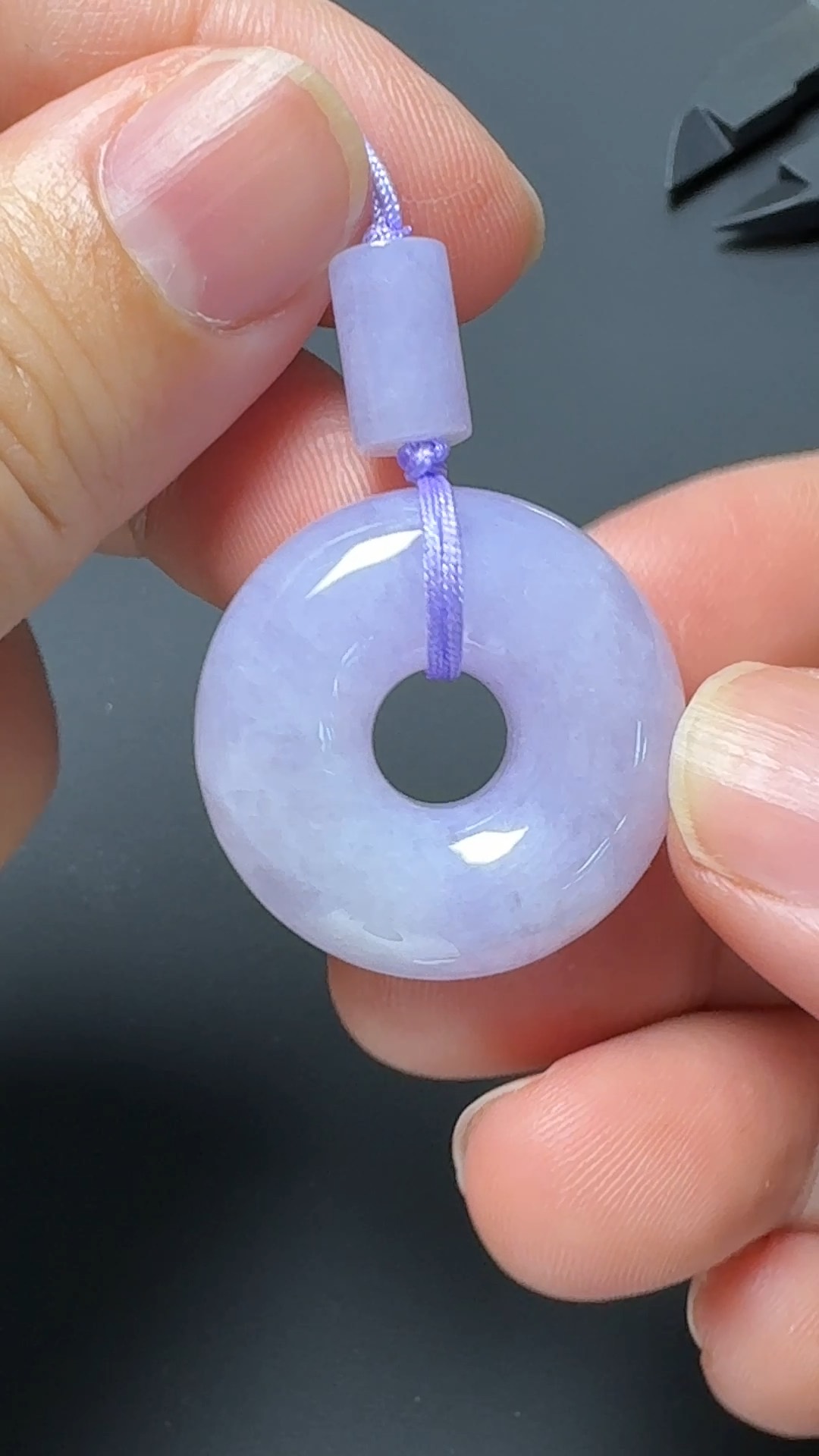 翡翠直播商品#122-紫羅蘭平安扣平安環翡翠吊墜 2 翡翠直播商品#122-紫羅蘭平安扣平安環翡翠吊墜 - Image 2