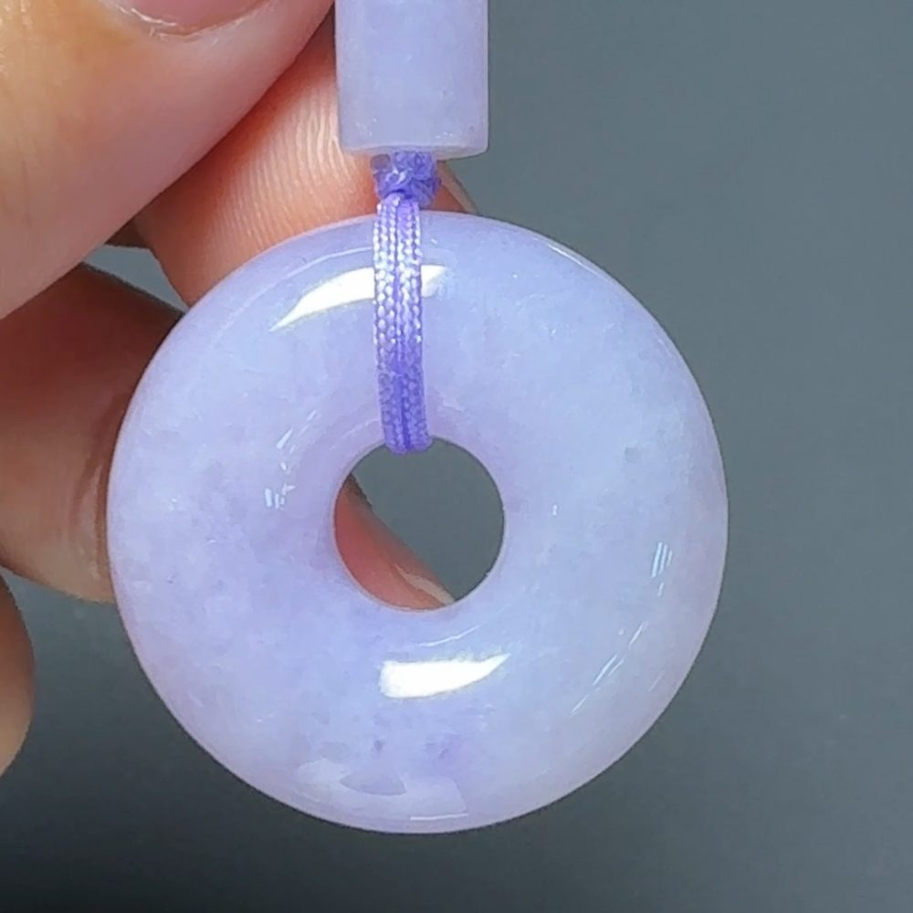 翡翠直播商品#122-紫羅蘭平安扣平安環翡翠吊墜