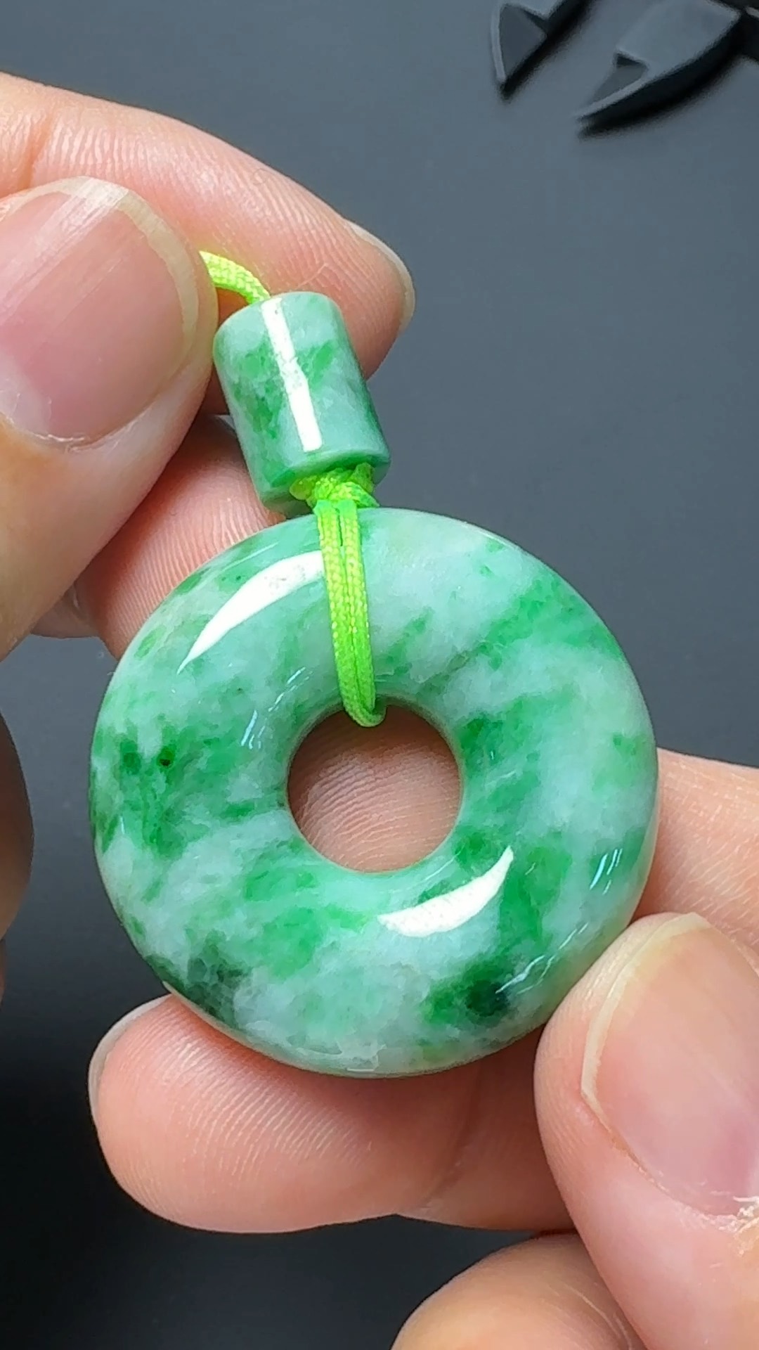 翡翠直播商品#123-花青平安扣平安環翡翠吊墜 3 翡翠直播商品#123-花青平安扣平安環翡翠吊墜 - Image 3