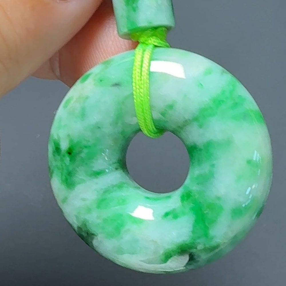 翡翠直播商品#123-花青平安扣平安環翡翠吊墜