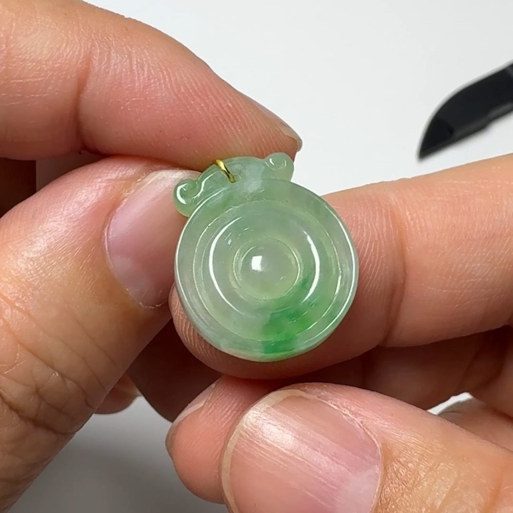 翡翠直播商品#141-仿古平安扣懷古翡翠吊墜