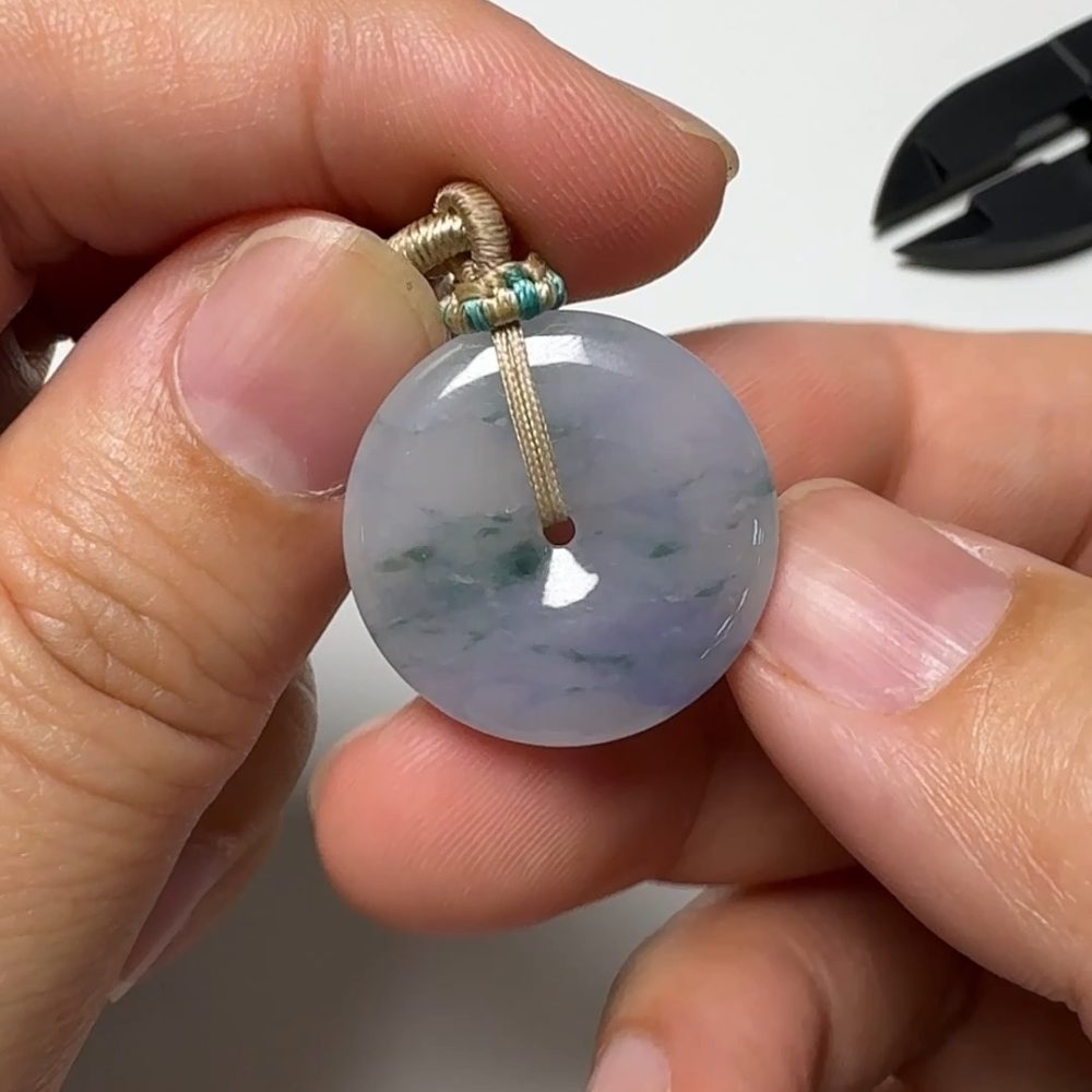 翡翠直播商品#143-飄花紫羅蘭平安扣翡翠吊墜