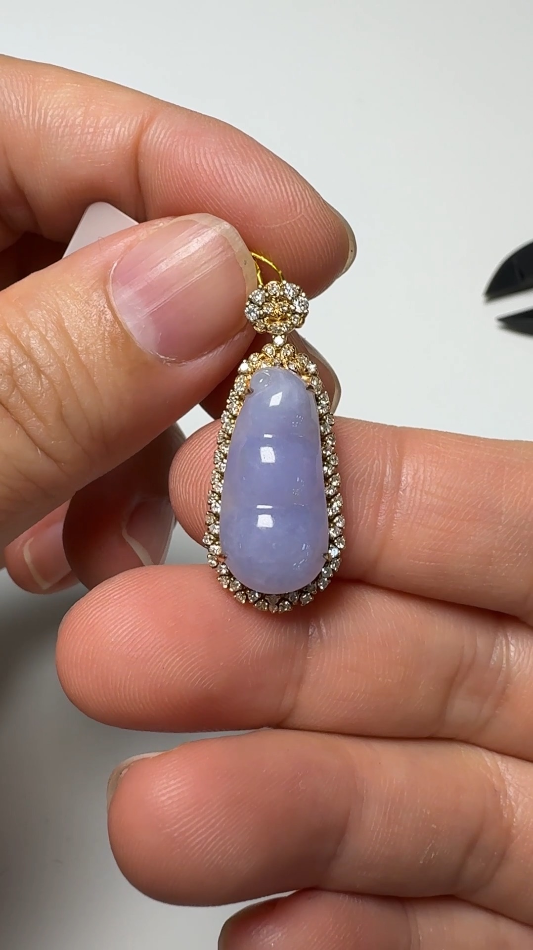 翡翠直播商品#146-18K玫瑰金鑽石福豆翡翠吊墜 1 翡翠直播商品#146-18K玫瑰金鑽石福豆翡翠吊墜