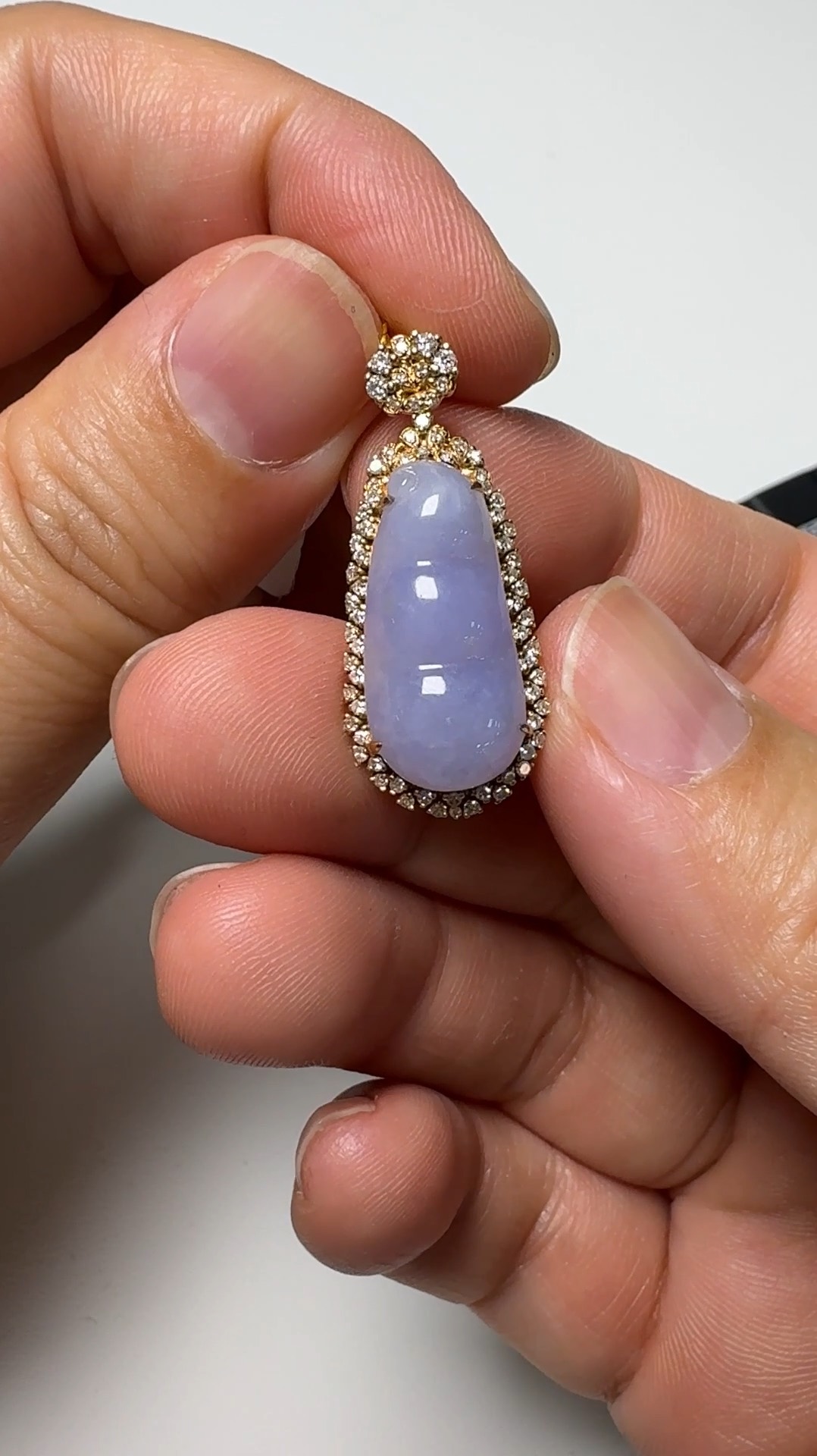 翡翠直播商品#146-18K玫瑰金鑽石福豆翡翠吊墜 7 翡翠直播商品#146-18K玫瑰金鑽石福豆翡翠吊墜 - Image 7