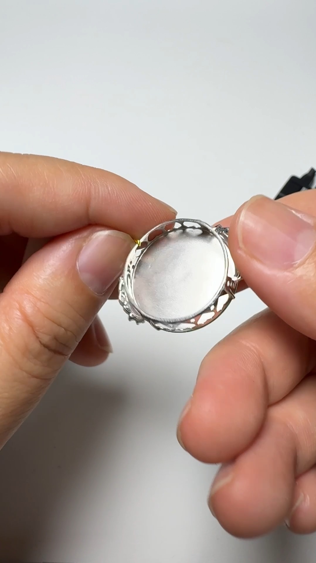 翡翠直播商品#149-18K白金鑽石平安扣無事牌翡翠吊墜 6 翡翠直播商品#149-18K白金鑽石平安扣無事牌翡翠吊墜 - Image 6