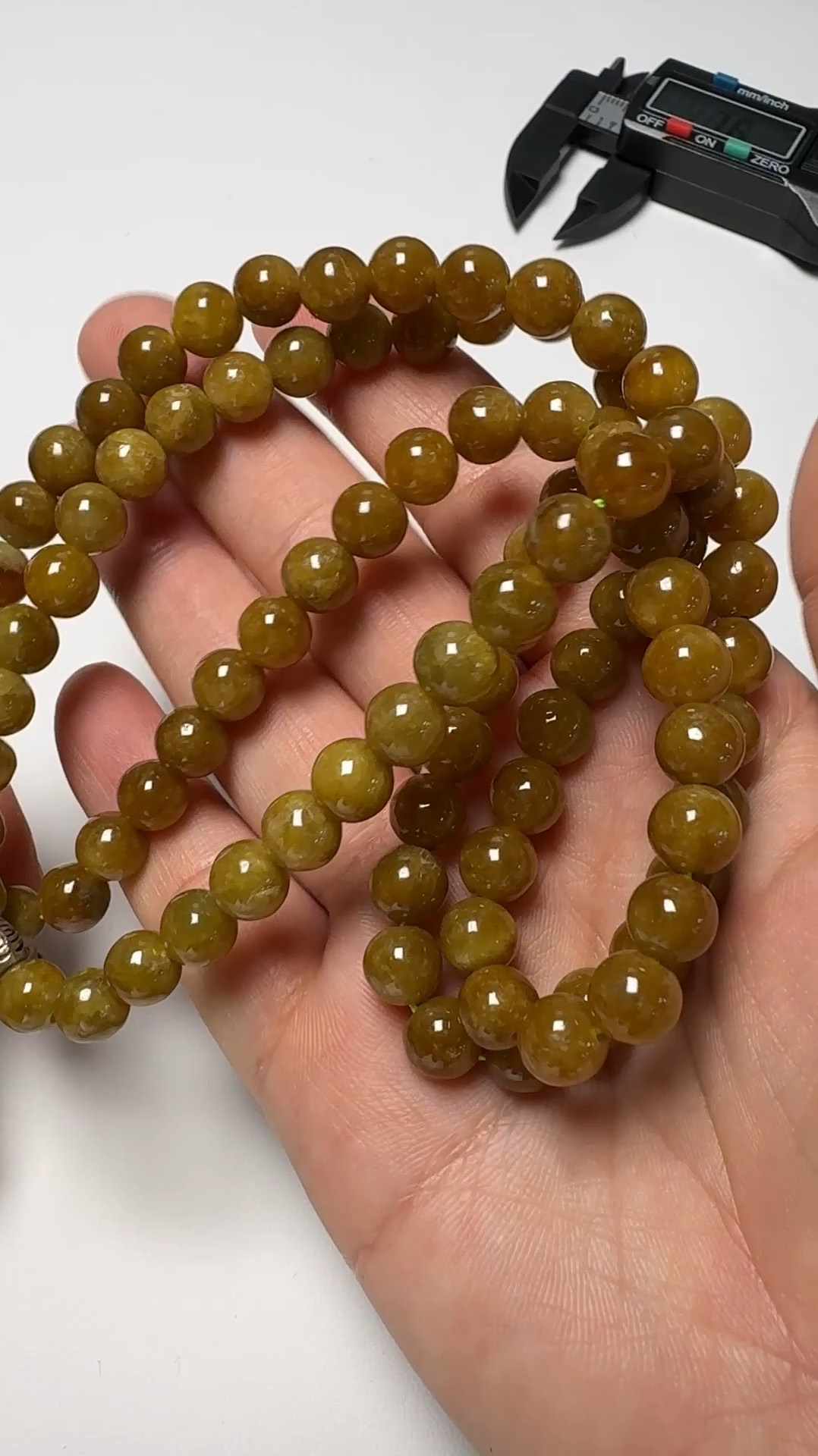 翡翠直播商品#160-黃翡圓珠翡翠項鏈佛珠鏈 5 翡翠直播商品#160-黃翡圓珠翡翠項鏈佛珠鏈 - Image 5