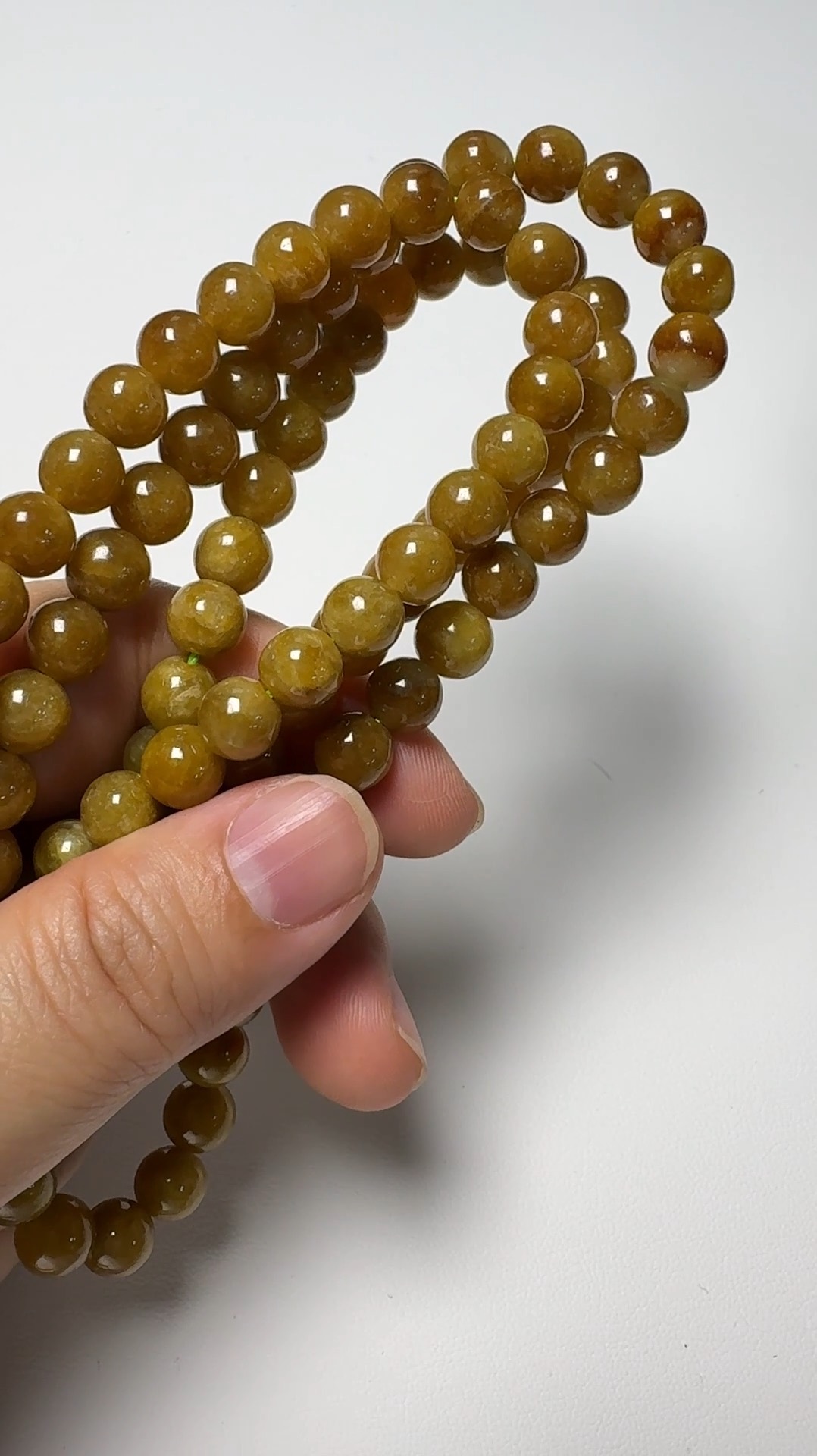 翡翠直播商品#160-黃翡圓珠翡翠項鏈佛珠鏈 7 翡翠直播商品#160-黃翡圓珠翡翠項鏈佛珠鏈 - Image 7