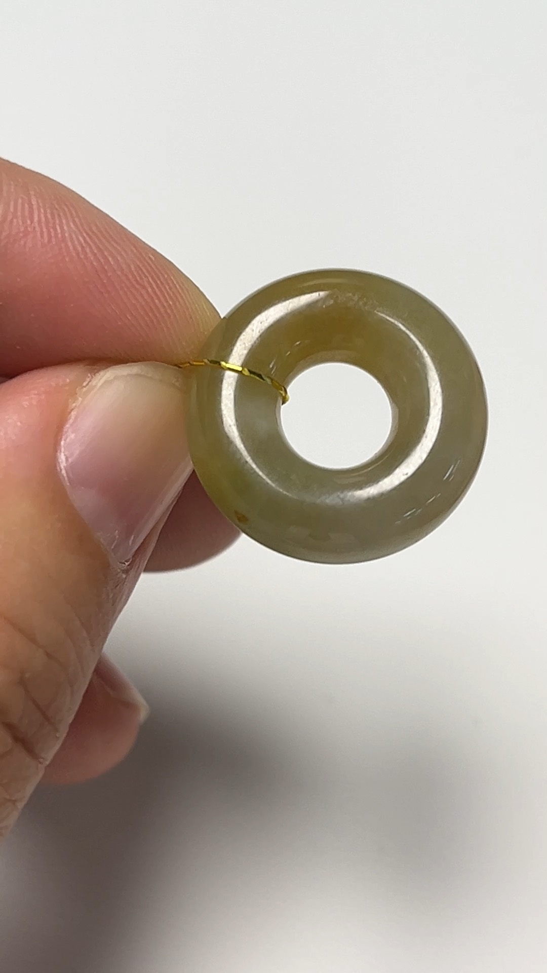 翡翠直播商品#164-黃翡平安扣平安環翡翠吊墜 1 翡翠直播商品#164-黃翡平安扣平安環翡翠吊墜