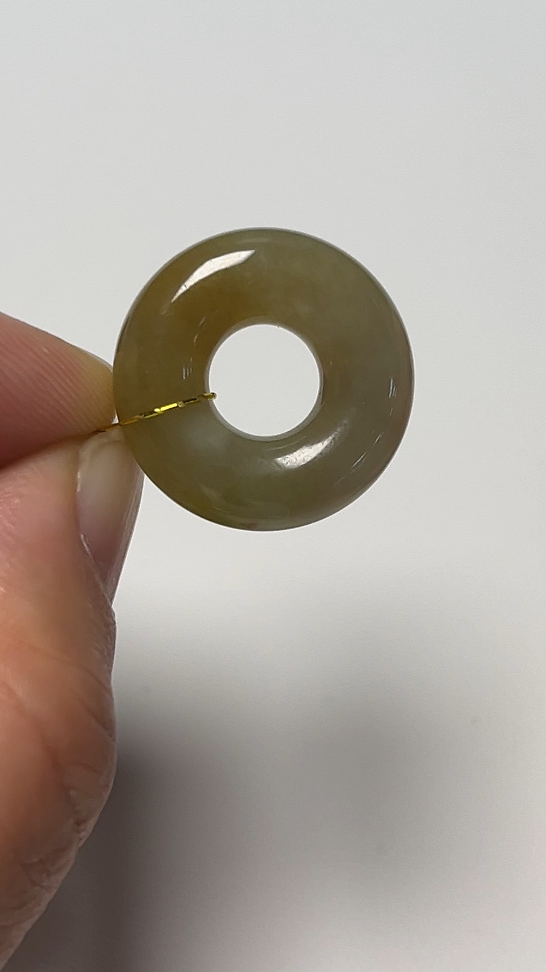 翡翠直播商品#164-黃翡平安扣平安環翡翠吊墜 3 翡翠直播商品#164-黃翡平安扣平安環翡翠吊墜 - Image 3