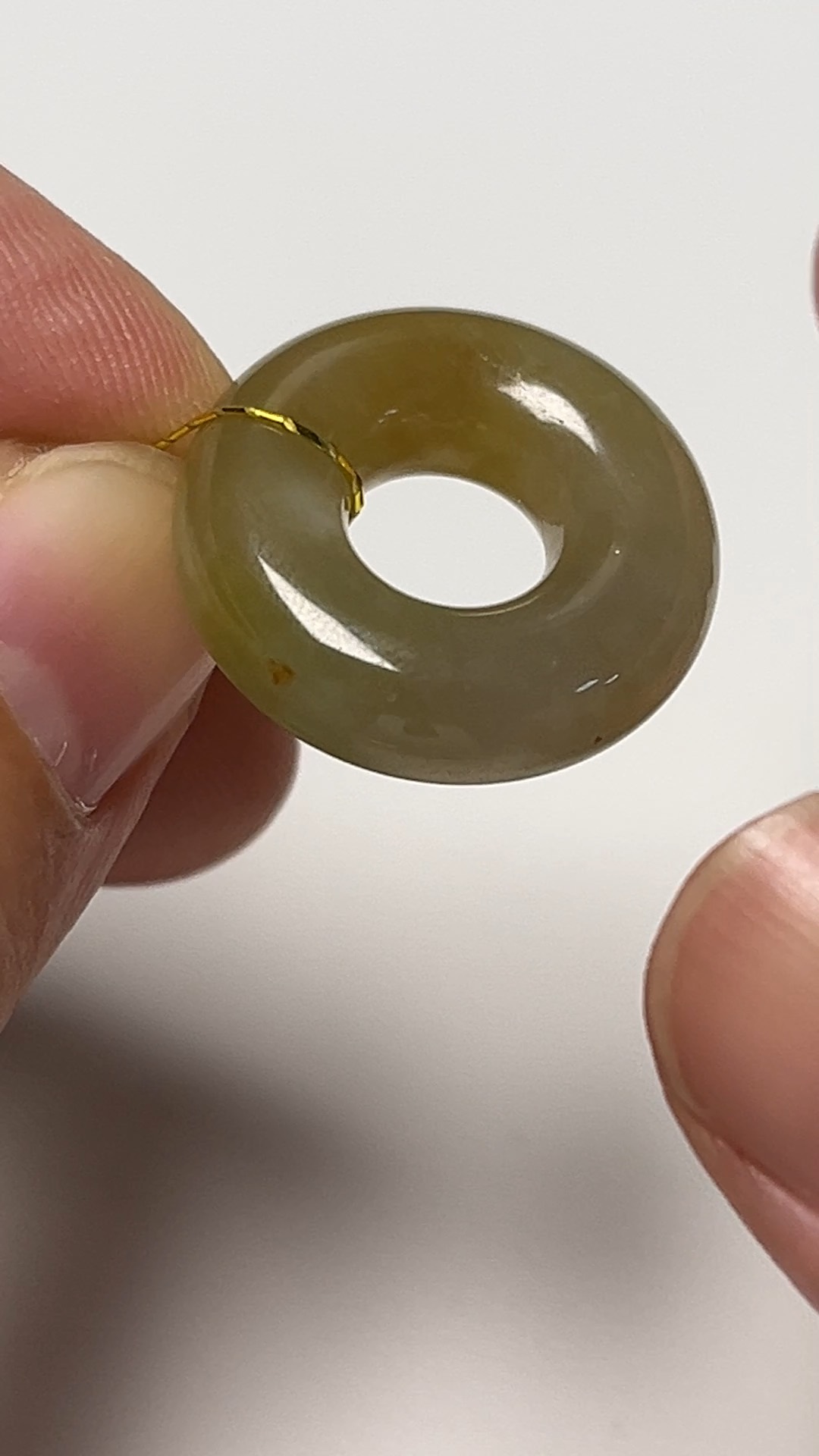 翡翠直播商品#164-黃翡平安扣平安環翡翠吊墜 5 翡翠直播商品#164-黃翡平安扣平安環翡翠吊墜 - Image 5