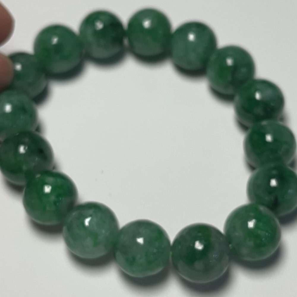 翡翠直播商品#167-陽綠圓珠翡翠手串