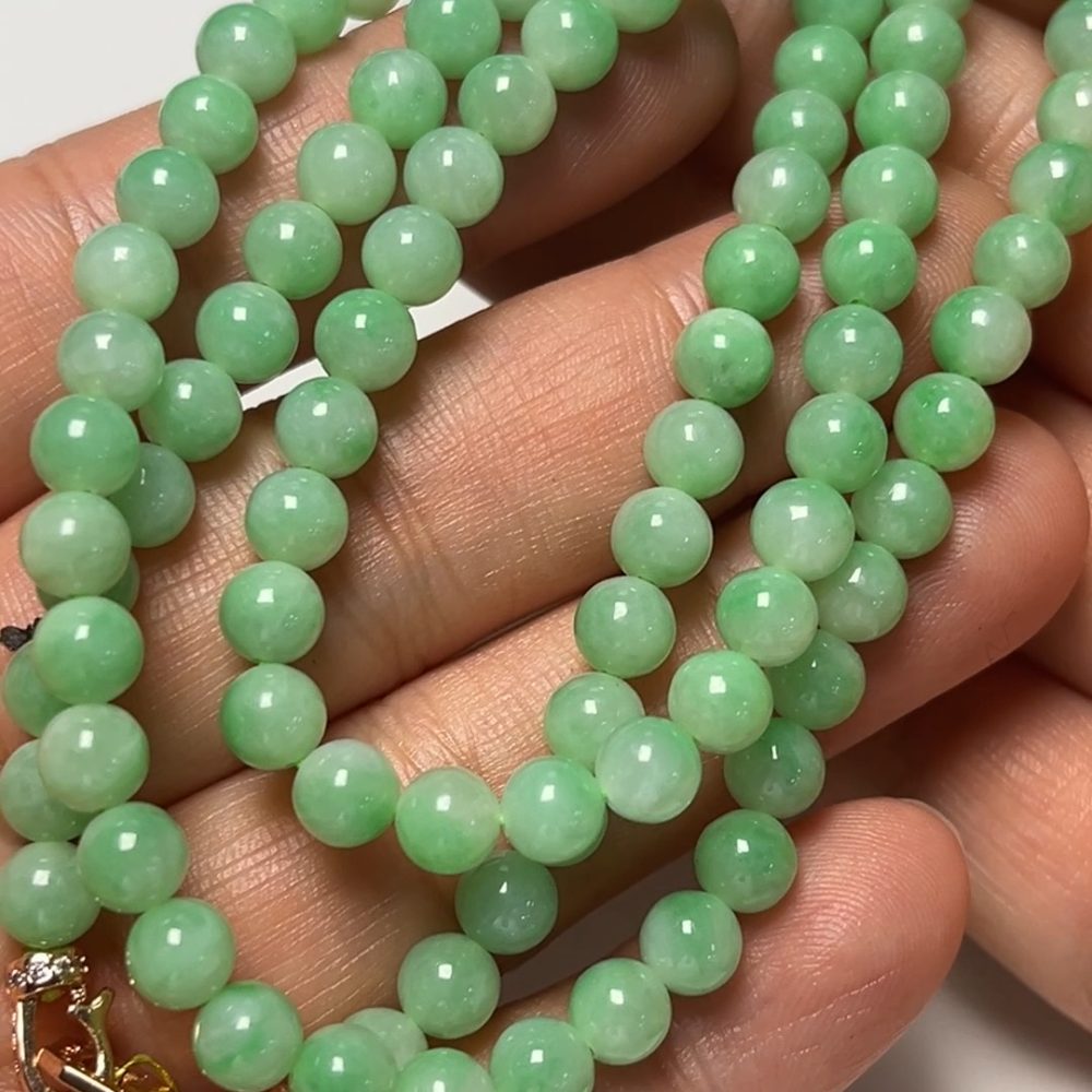 翡翠直播商品#169-圓珠翡翠項鏈珠鏈