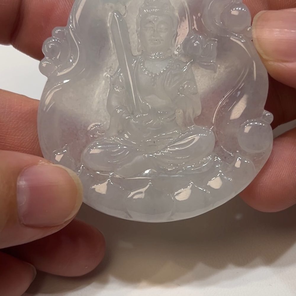 翡翠直播商品#174-文殊菩薩翡翠吊墜