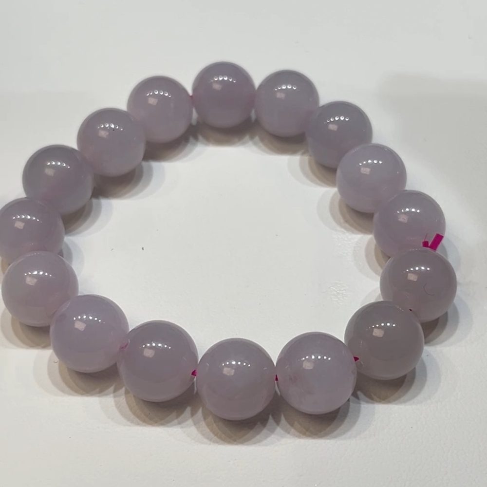 翡翠直播商品#186-紫羅蘭圓珠翡翠手串