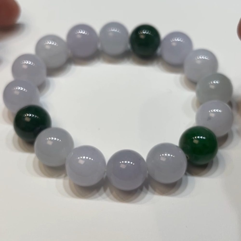 翡翠直播商品#187-男裝圓珠翡翠手串