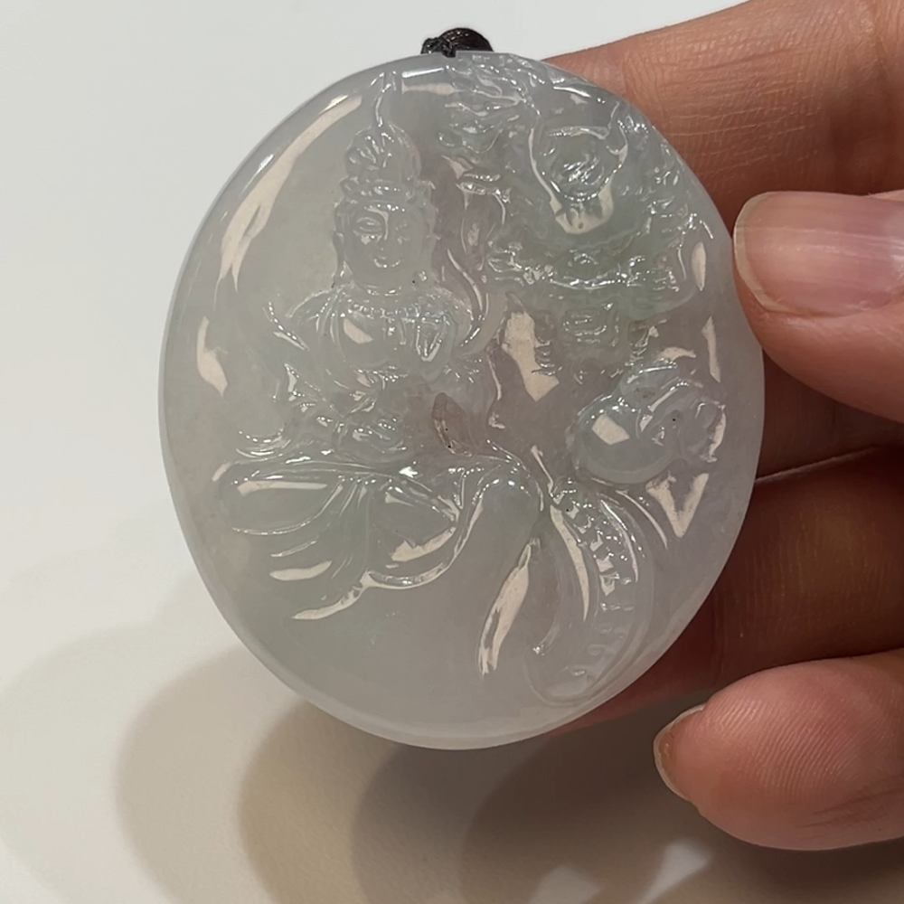 翡翠直播商品#193-翡翠御龍觀音吊墜