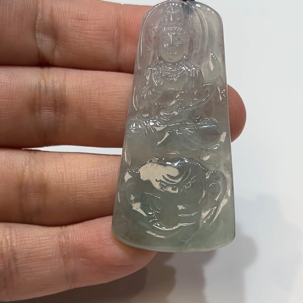翡翠直播商品#194-翡翠普賢菩薩吊墜