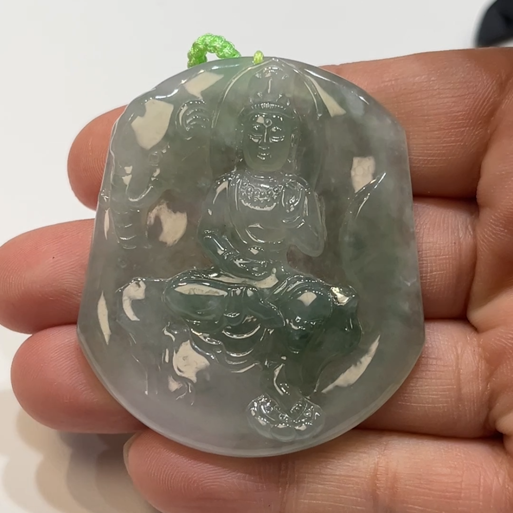 翡翠直播商品#196-翡翠普賢菩薩吊墜