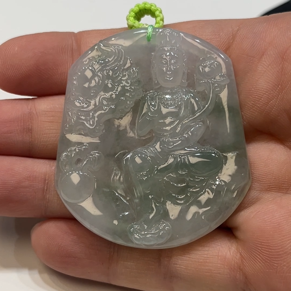 翡翠直播商品#197-文殊菩薩翡翠吊墜