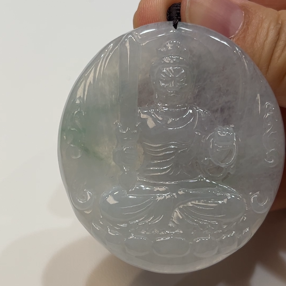 翡翠直播商品#198-不動明王不動尊菩薩翡翠吊墜