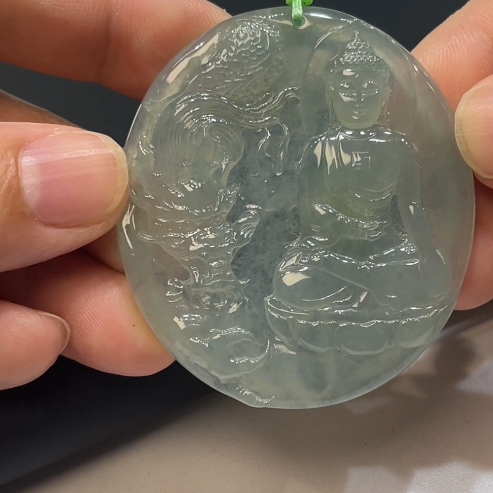 翡翠直播商品#199-大日如來佛祖翡翠吊墜