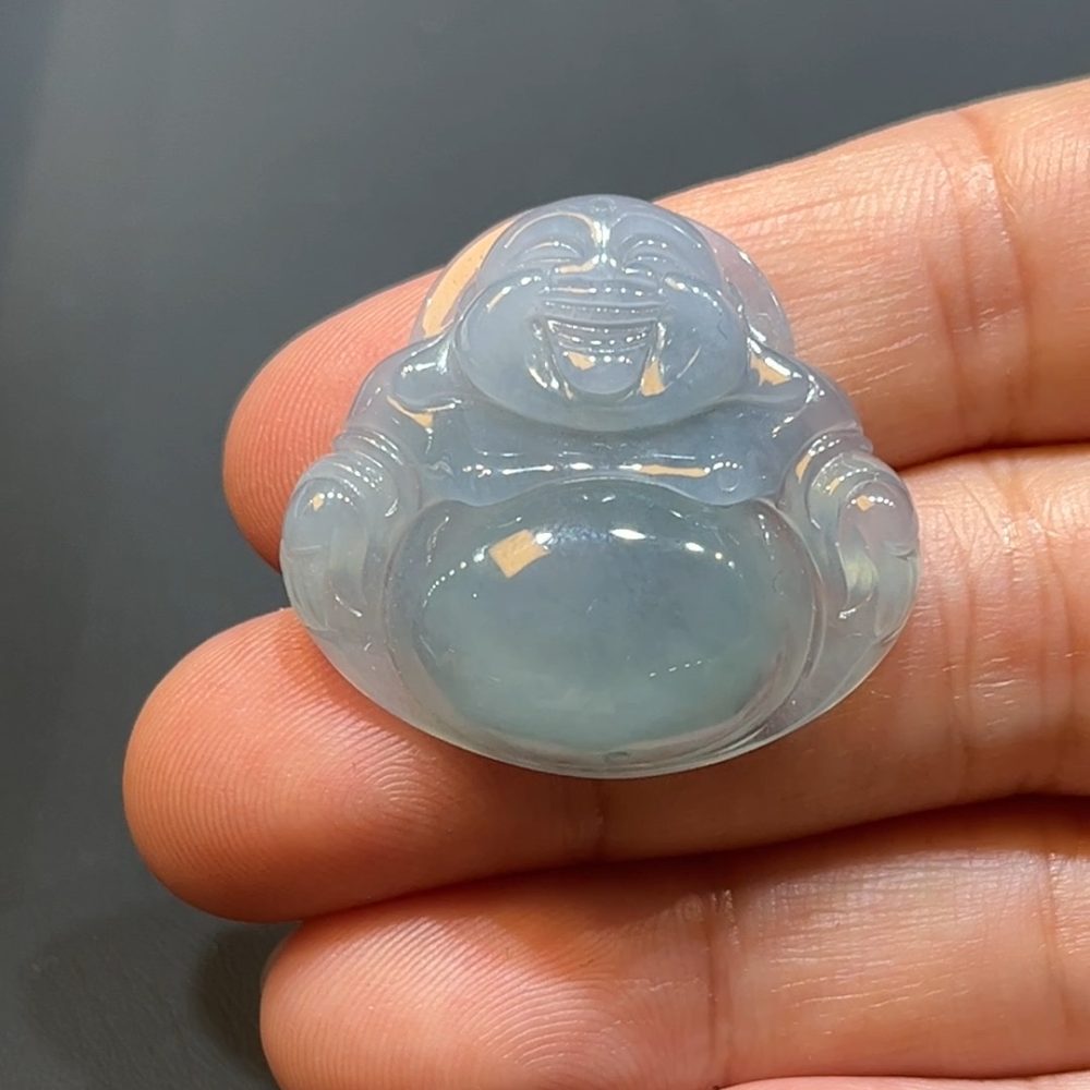 翡翠直播商品#213-紫羅蘭彌勒佛公翡翠吊墜