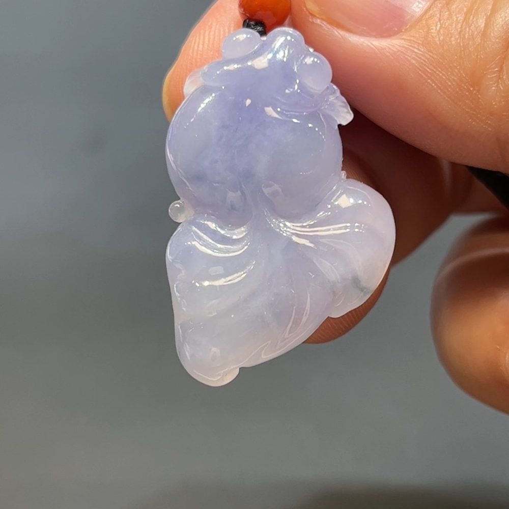 翡翠直播商品#241-翡翠玉器紫羅蘭金魚吊墜