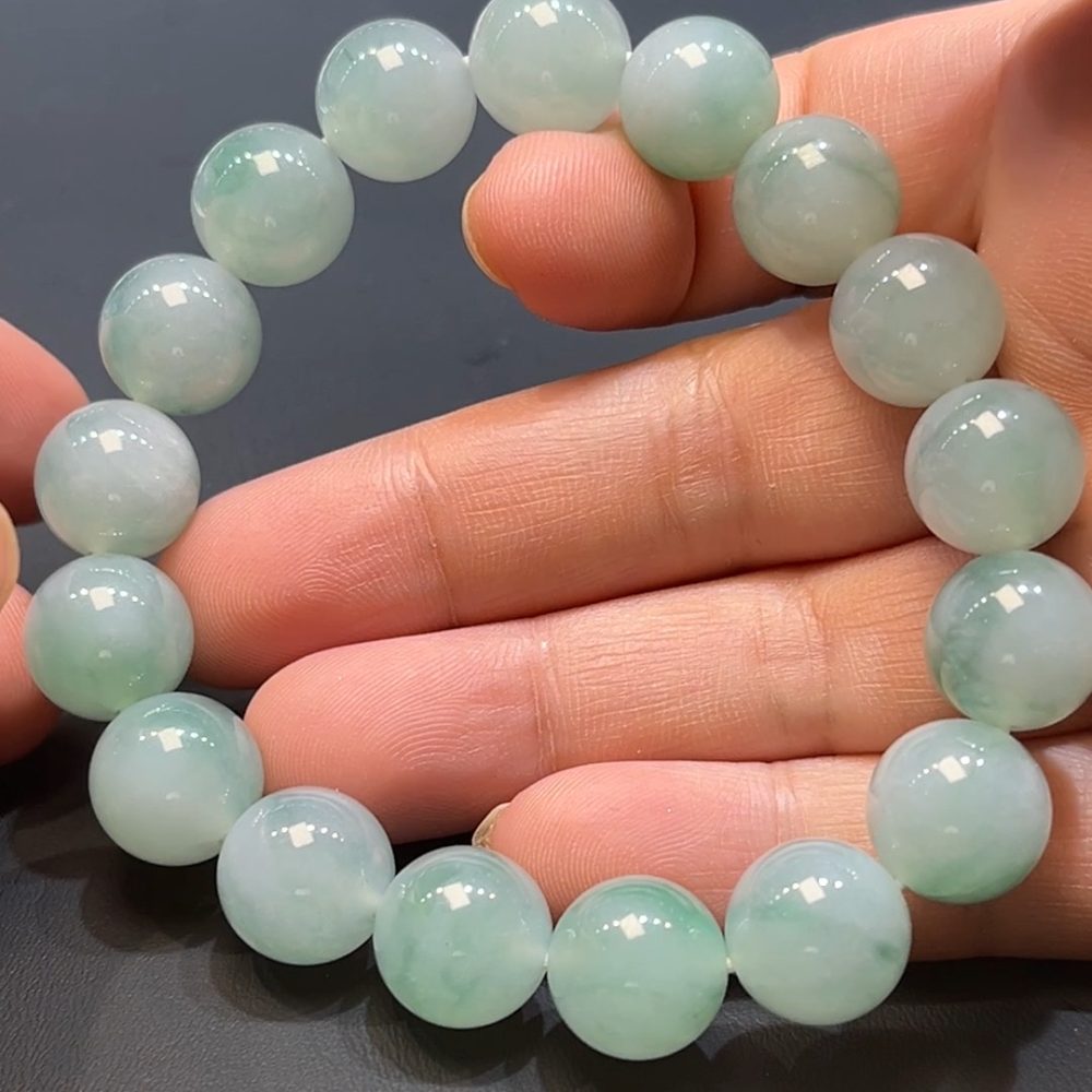 翡翠直播商品#242-圓珠翡翠手串