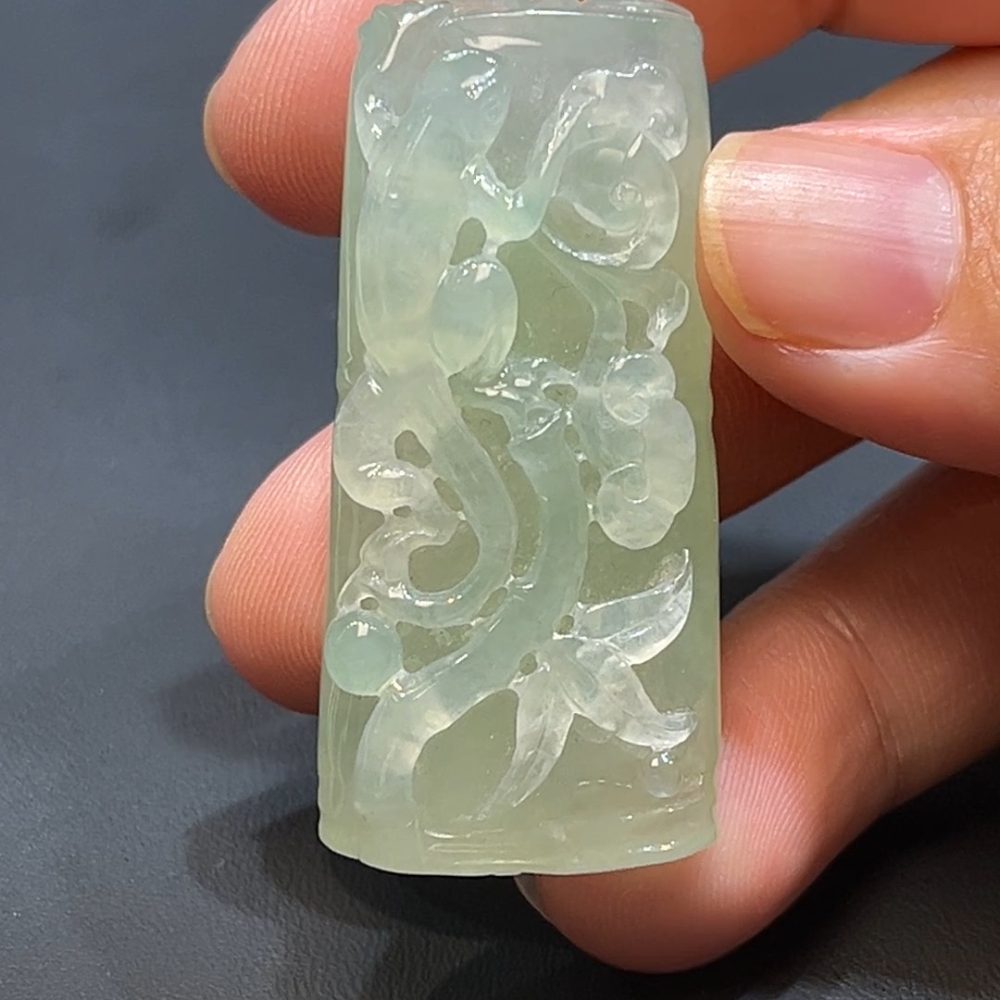 翡翠玉器天然A級翡翠竹節吊墜 翡翠直播#251