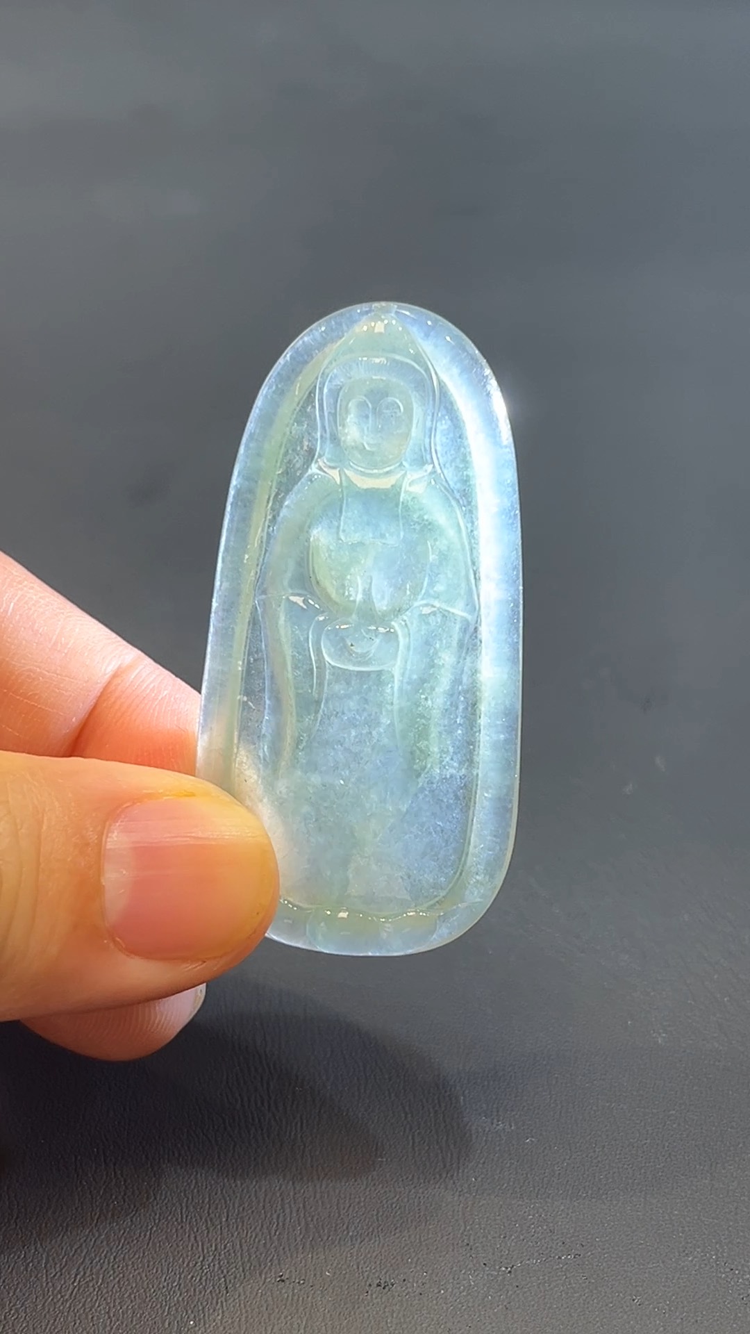 翡翠玉器天然A級翡翠站觀音吊墜 翡翠直播#250 2 翡翠玉器天然A級翡翠站觀音吊墜 翡翠直播#250 - Image 2