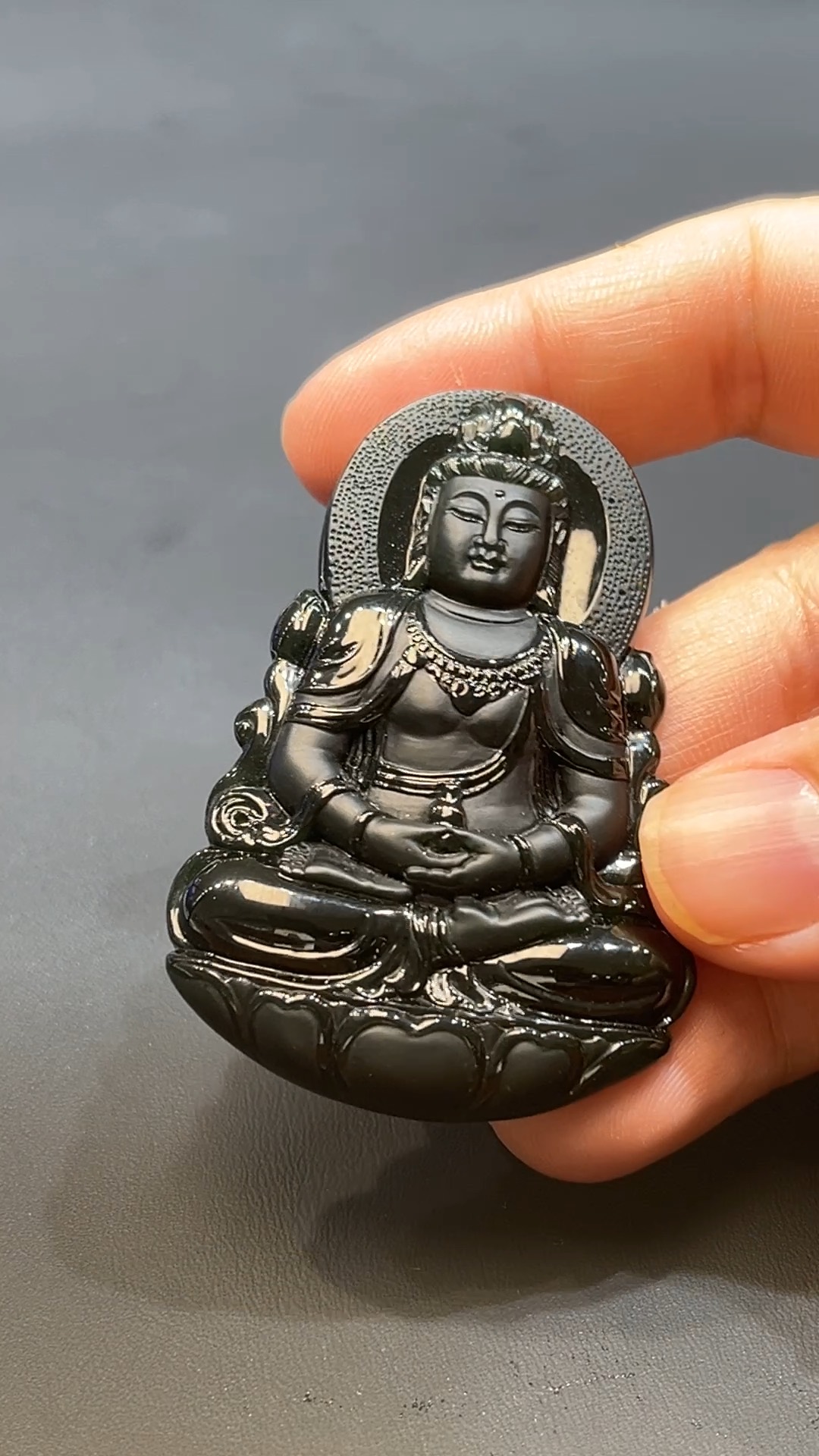 翡翠玉器天然A級翡翠透陽綠墨翠觀音吊墜 翡翠直播#254 3 翡翠玉器天然A級翡翠透陽綠墨翠觀音吊墜 翡翠直播#254 - Image 3