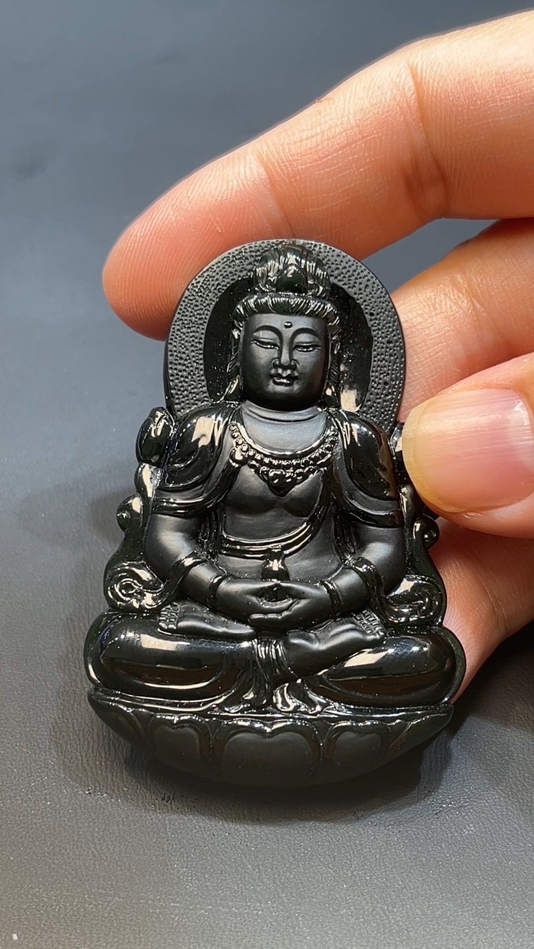 翡翠玉器天然A級翡翠透陽綠墨翠觀音吊墜 翡翠直播#254 7 翡翠玉器天然A級翡翠透陽綠墨翠觀音吊墜 翡翠直播#254 - Image 7