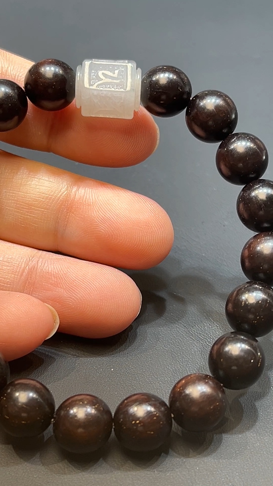 翡翠玉器天然A級翡翠六字真言手串 翡翠直播#257 2 翡翠玉器天然A級翡翠六字真言手串 翡翠直播#257 - Image 2