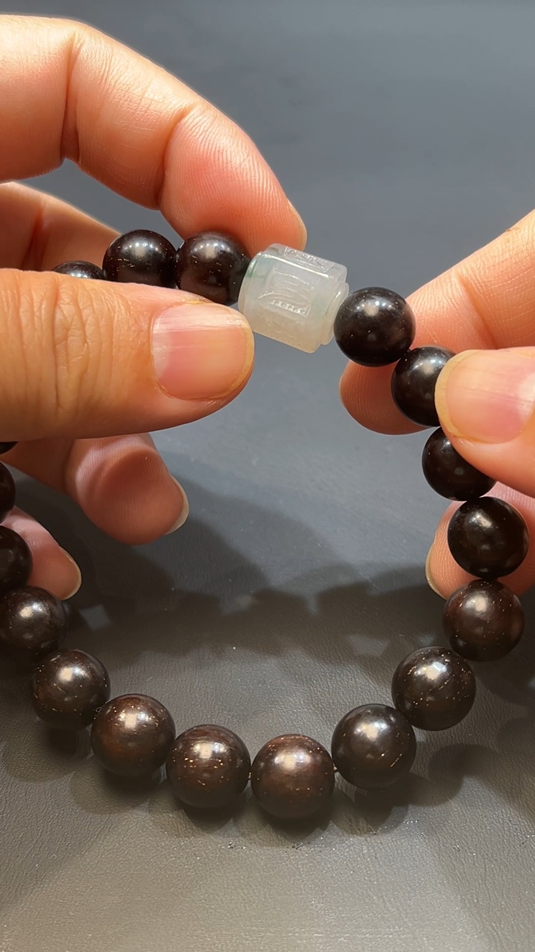 翡翠玉器天然A級翡翠六字真言手串 翡翠直播#257 3 翡翠玉器天然A級翡翠六字真言手串 翡翠直播#257 - Image 3