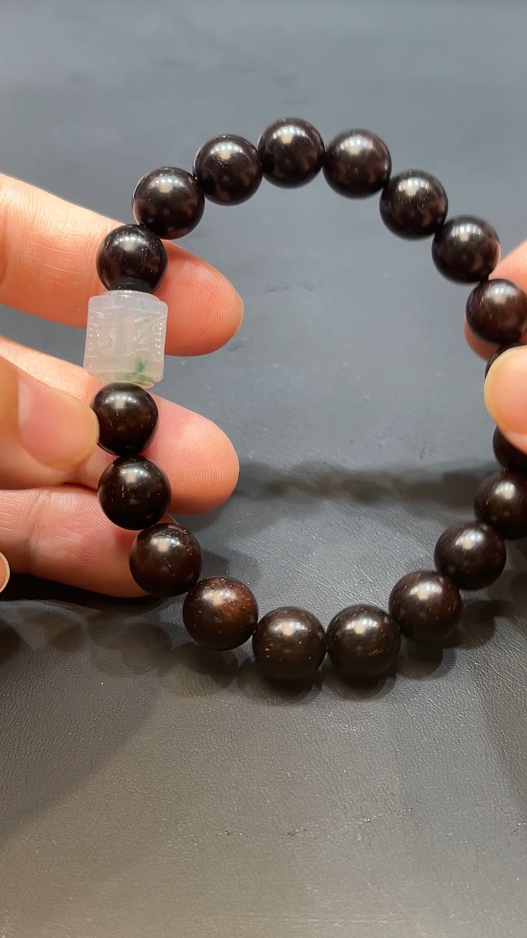 翡翠玉器天然A級翡翠六字真言手串 翡翠直播#257 4 翡翠玉器天然A級翡翠六字真言手串 翡翠直播#257 - Image 4